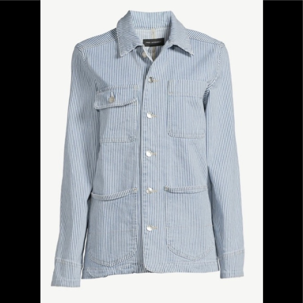 Free Assembly Women's Barn Jacket- Railroad Stripe - Size X-Small New!!